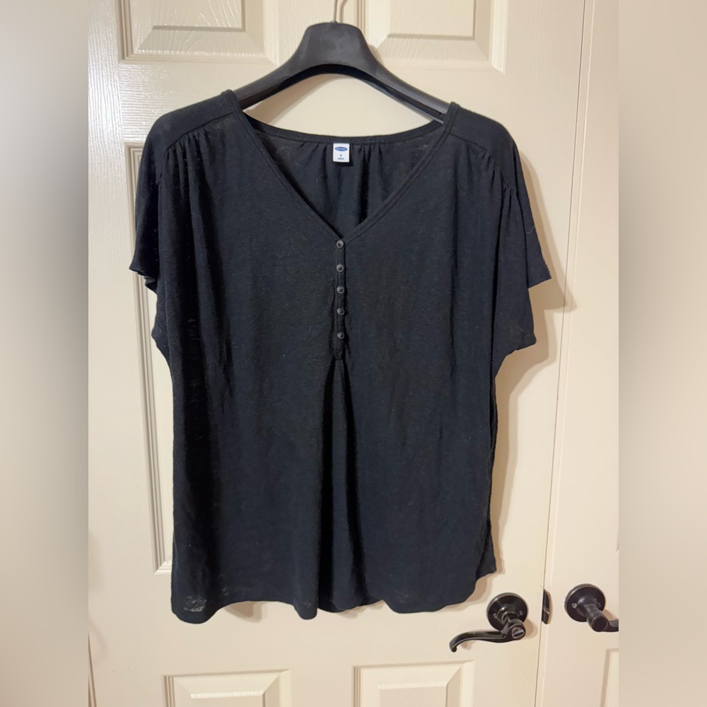 Black Button Top Blouse